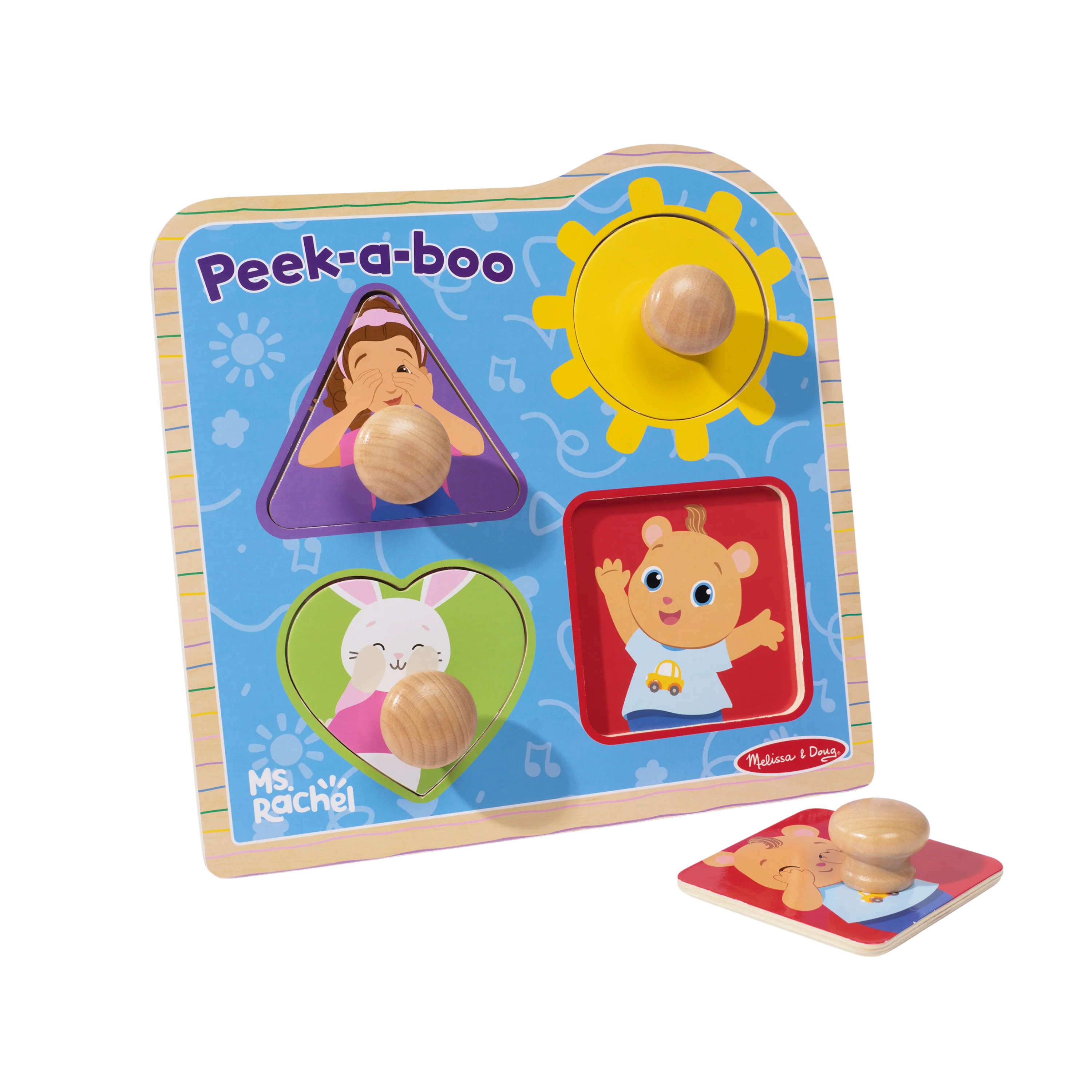 Wooden Peek-A-Boo Jumbo Peg Puzzle - Image 2