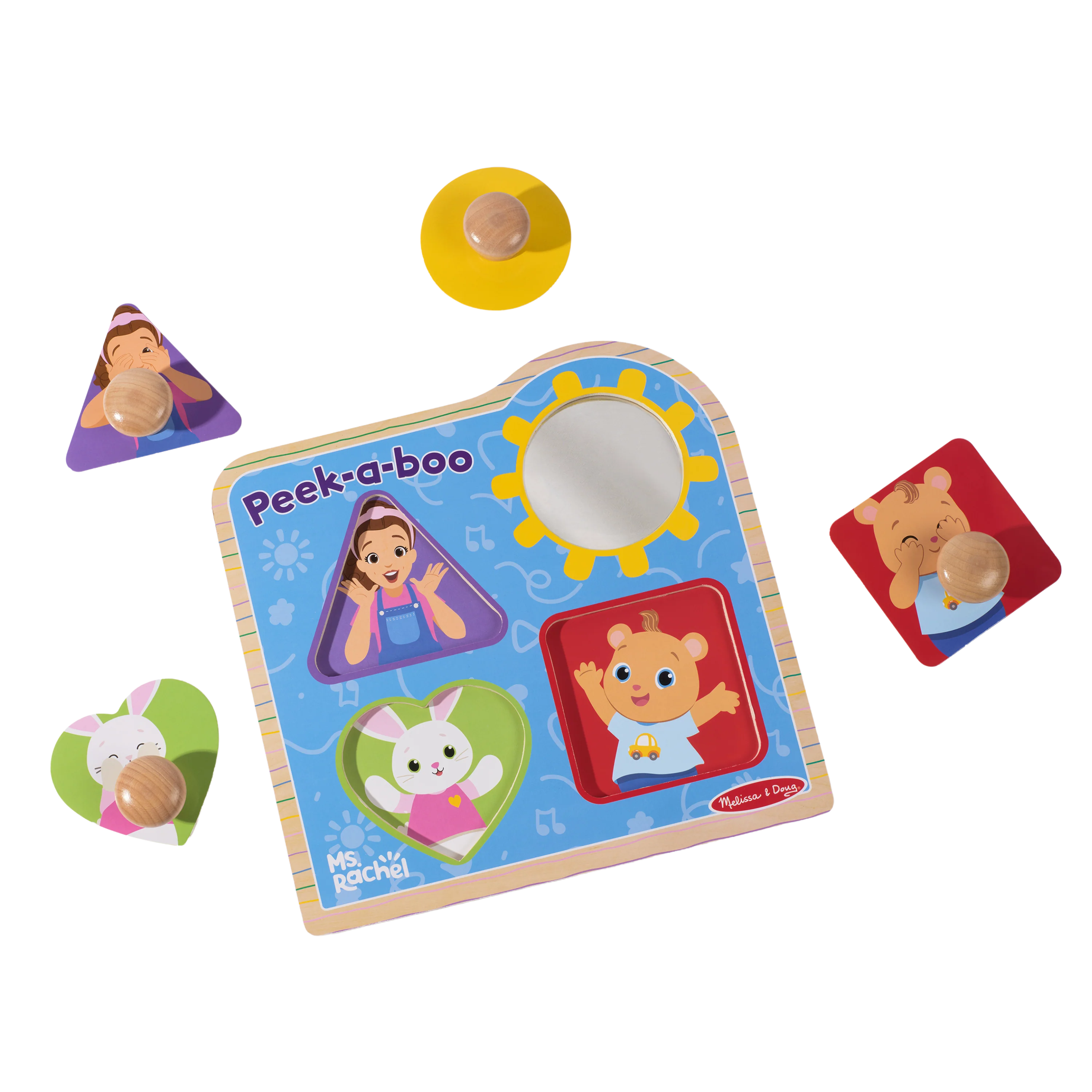 Wooden Peek-A-Boo Jumbo Peg Puzzle - Image 3