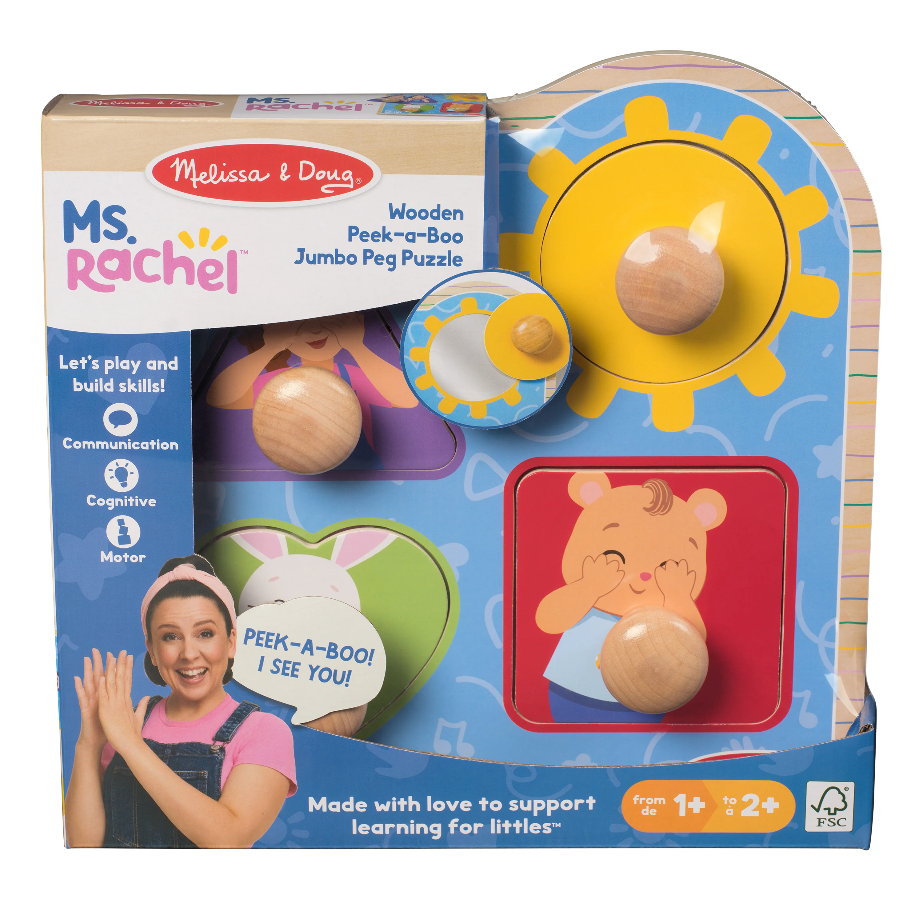 Wooden Peek-A-Boo Jumbo Peg Puzzle - Image 5